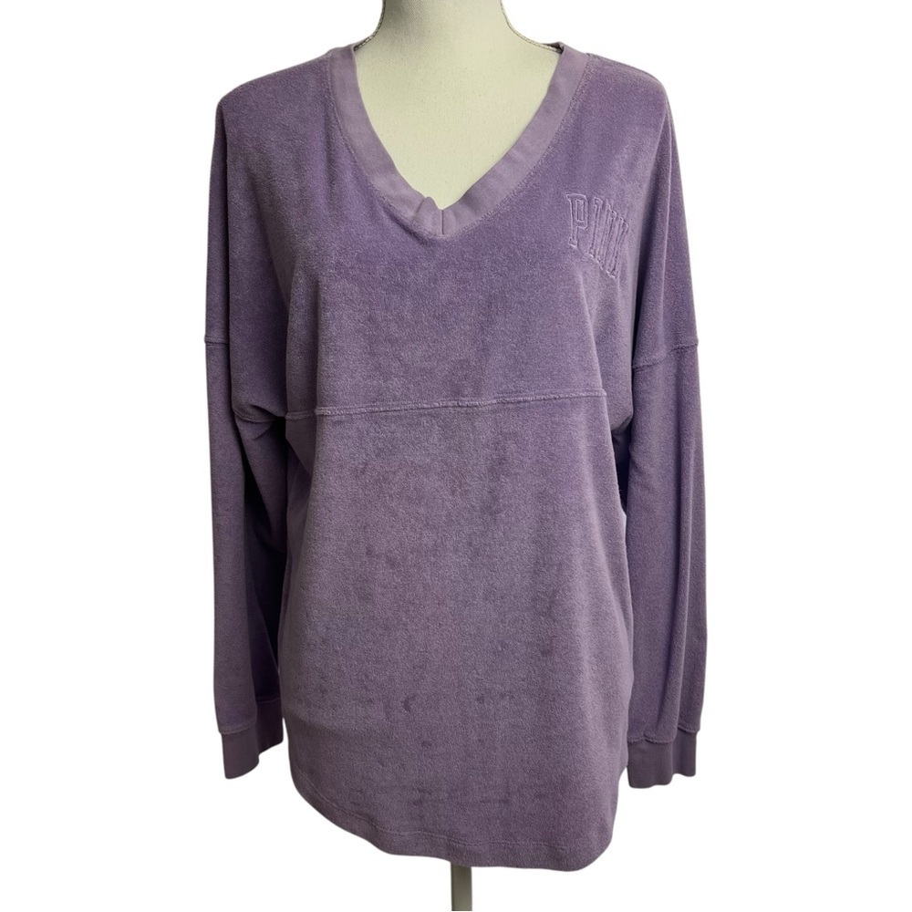 PINK Victoria’s Secret Women’s Pullover Oversized Terrycloth Top Sz XS Lavender